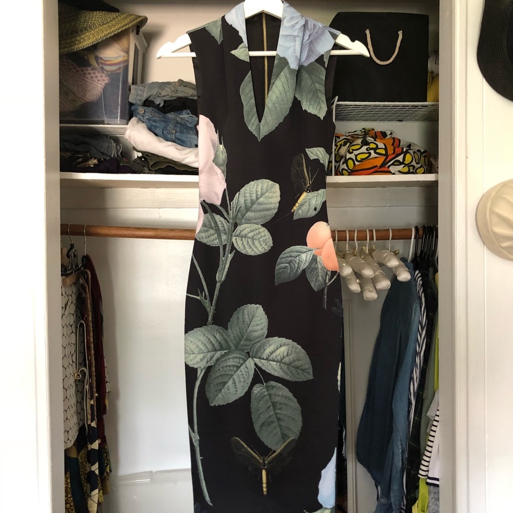 Ted Baker garden print evening dress, UK size 0